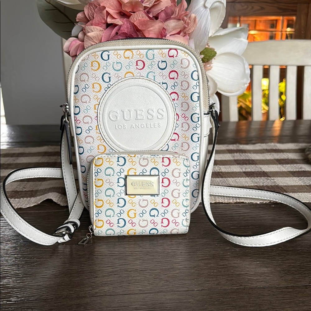 GUESS Multicolor Crossbody Bag with matching wallet